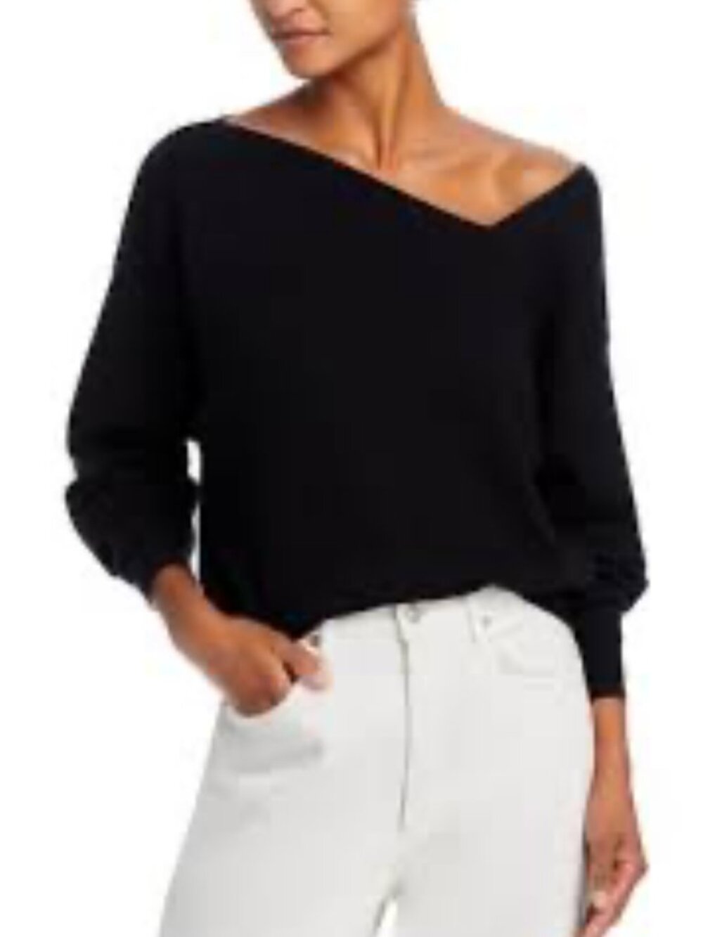 Line and Dot Geometric neck edgy glam regency black sweater size Medium